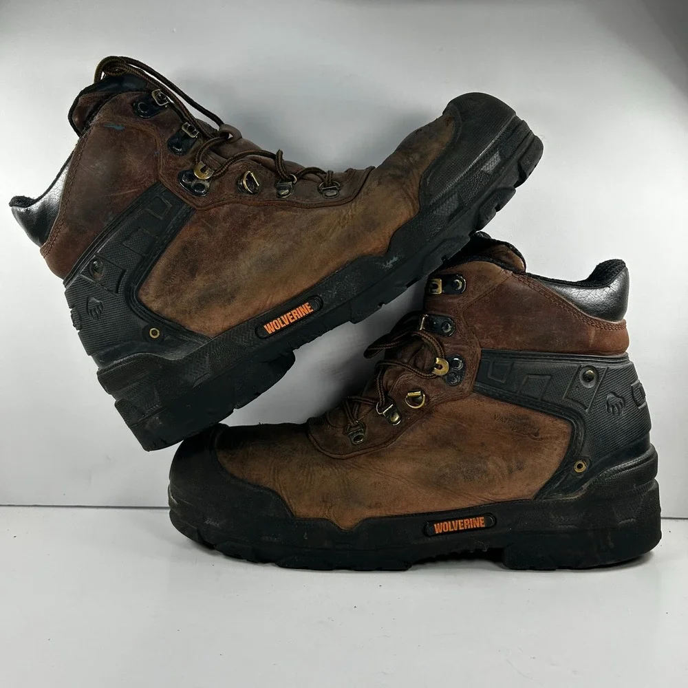 Wolverine Hellcat Mens 11.5 Waterproof Leather Work Boots Brown W10912